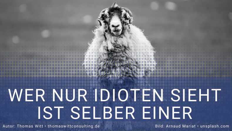 Wer nur Idioten sieht, ist selber einer